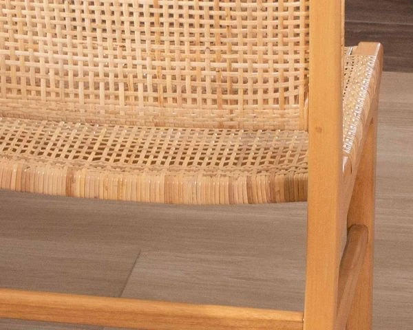 Chaise De Repas En Teck Et Rotin Naturel "Chatia" – Image 8