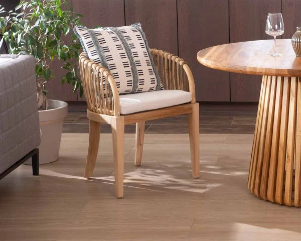 Chaise De Jardin En Teck Et Rotin "Wilma" – Image 2