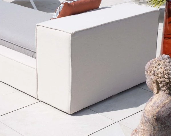 Bain De Soleil Esprit Futon Gris Clair Et Lin "Saint Tropez" – Image 2