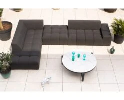 Canapé Extérieur Moderne Retour Droit Gris Foncé "Lazy Beach"