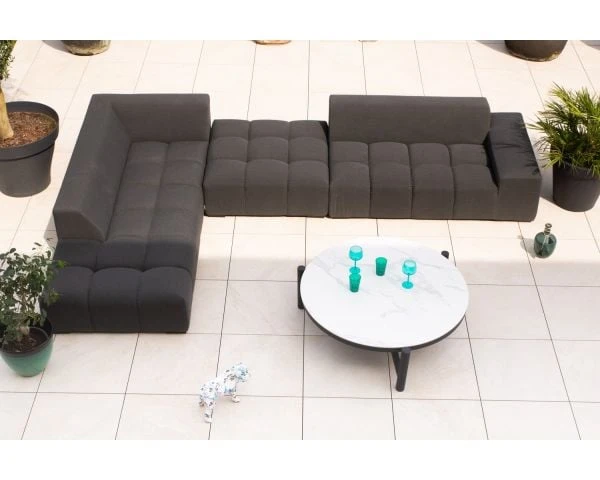 Canapé Extérieur Moderne Retour Droit Gris Foncé "Lazy Beach"
