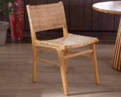 Chaise De Repas En Teck Et Rotin Naturel "Chatia"