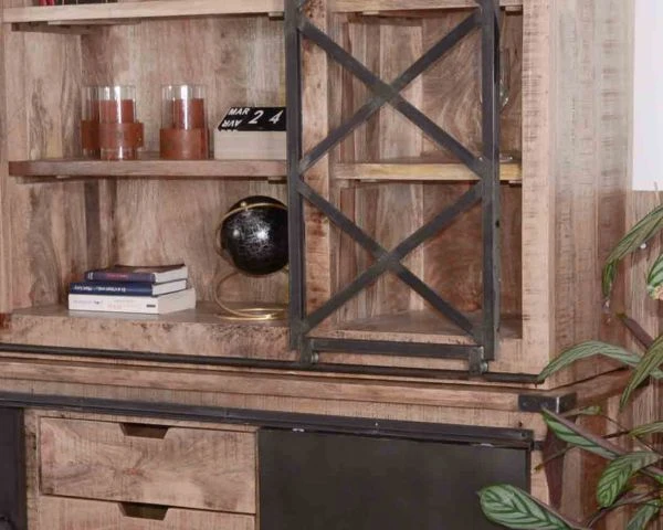 Grand Vaisselier Métal, Verre Et Bois "Caractère" 180cm – Image 3