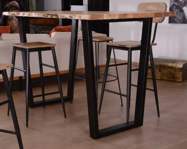 Mange Debout 190cm "Jaffna" Style Moderne Bois Massif Et Métal – Image 5