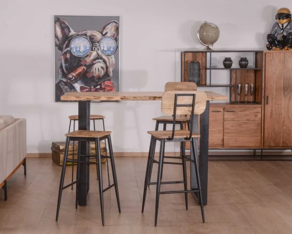 Mange Debout 190cm "Jaffna" Style Moderne Bois Massif Et Métal – Image 8