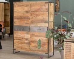 Vaisselier En Bois De Manguier Et Métal Style Industriel "Shade"