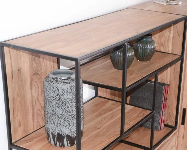 Meuble Multifonctions Style Contemporain Acacia Massif Et Métal "Era" – Image 7