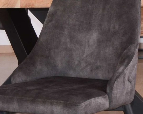 Lot De 2 Chaises Grises Esprit Scandinave Avec Dos Capitonnés "Casta" – Image 4