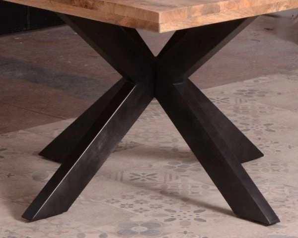 Table De Repas Industrielle Carrée 150x150cm Métal Et Bois "Caractère" – Image 3