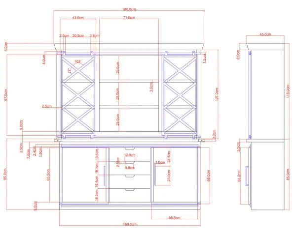 Grand Vaisselier Métal, Verre Et Bois "Caractère" 180cm – Image 7