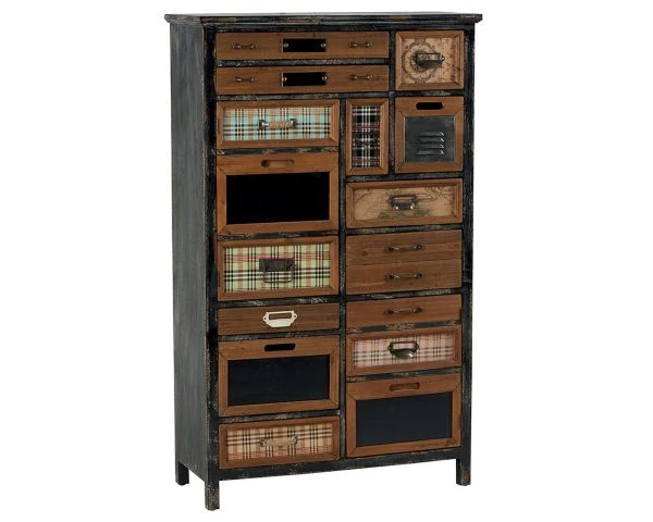 Armoire 10 Tiroirs Déco "Mélimélo Indus" 126cm