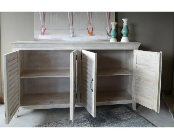 Bahut 4 Portes Blanchi Style Persienne "Valencia" – Image 3