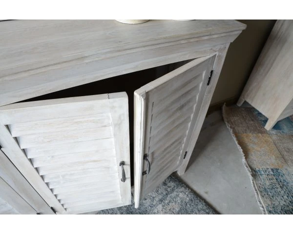 Bahut 4 Portes Blanchi Style Persienne "Valencia" – Image 4