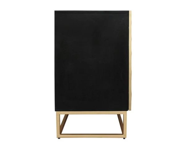 Enfilade 4 Portes Dorée Et Noire "Pop Vintage" Métal Et Bois Massif – Image 6