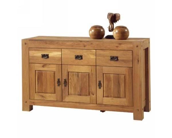 Enfilade 3 Portes 3 Tiroirs En Chêne Massif Huilé "Lodge Casita"