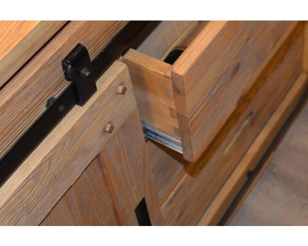 Bahut Industriel 3 Tiroirs Et Porte Coulissante "Lugano" – Image 2