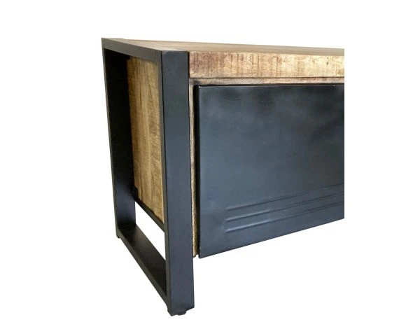 Meuble TV En Bois Exotique Et Métal Style Industriel "Andy" – Image 5