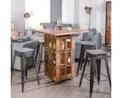 Bar Snack En Bois Exotique Recyclé Sur Roues "Népalaise"