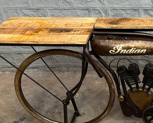 Console Vélo Vintage "Crazy" 180 Cm Métal Et Bois De Manguier Massif – Image 8