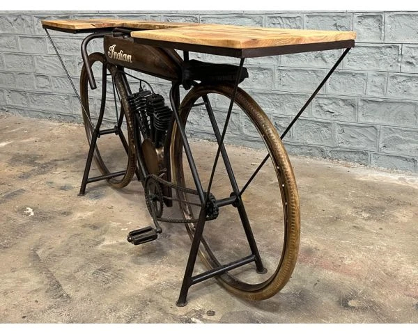 Console Vélo Vintage "Crazy" 180 Cm Métal Et Bois De Manguier Massif – Image 6