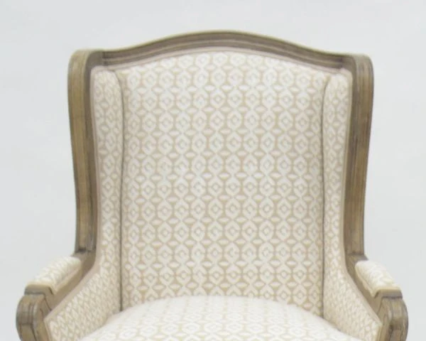 Bergère Lin Et Crème Style Classique Structure Bois Massif "Sofia" – Image 7