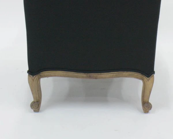 Fauteuil Bergère "Sofia" Bois Massif Et Tissu Noir Et Blanc à Losanges – Image 7