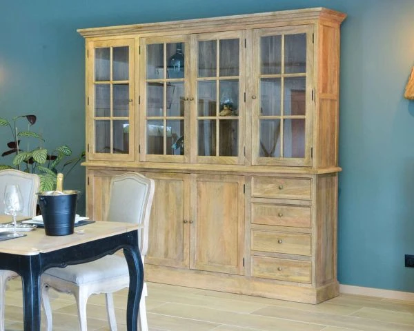 Grand Vaisselier De Charme En Bois Naturel De Manguier "Legacy"