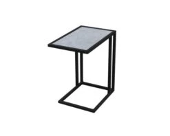 Bout De Canapé Noir Plateau Céramique "Terrasse"