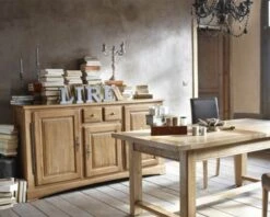 Buffet En ChĂȘne Massif Style Traditionnel 3 Portes 2 Tiroirs "Antique"