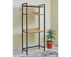 Bureau Industriel Métal Et Bois De Manguier Avec étagères "Atelier"