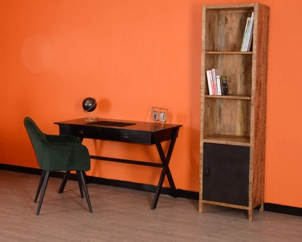Bureau Noir En Bois Et Métal 120cm "Atelier"