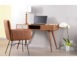 Bureau Vintage En Palissandre Tiroirs Gris Et Bois "Vintage Grey"