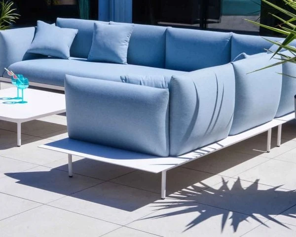 Canapé D’angle Extérieur Bleu Et Blanc Haut De Gamme "Tangalle Beach" – Image 4