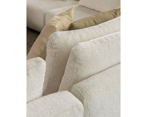 Grand Canapé Design Haute Couture Tissu Blanc Bouclé "Huddle" – Image 8