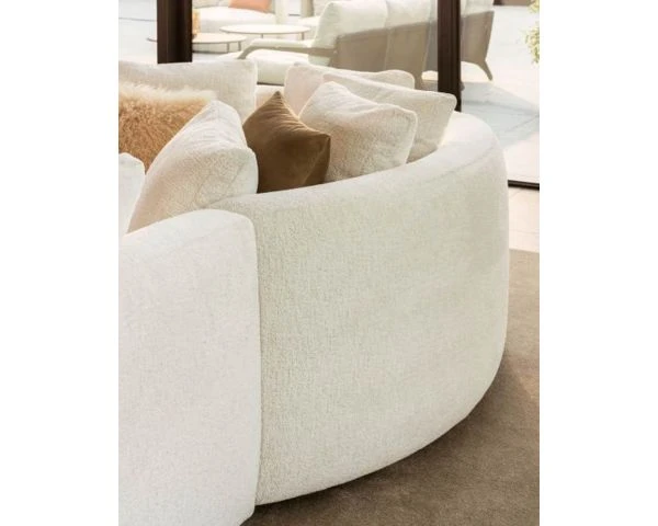 Grand Canapé Design Haute Couture Tissu Blanc Bouclé "Huddle" – Image 7