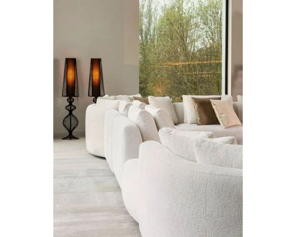 Grand Canapé Design Haute Couture Tissu Blanc Bouclé "Huddle" – Image 6