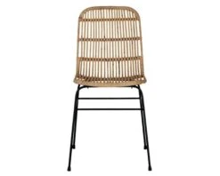 Chaise Design En Rotin Tressé Main Et Métal Noir "Chaise Casita"