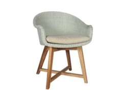 Chaise De Jardin En Teck Et Résine Imitation Rotin Blanc "Biarritz"