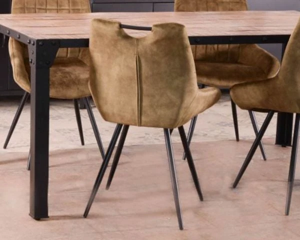 Lot De 4 Chaises Scandinaves Grises Et Noires Tissu Et Métal "Dina" – Image 4