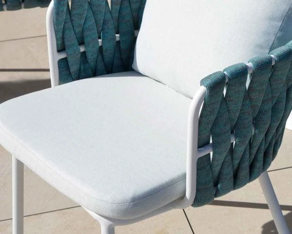 Lot De 2 Chaises Extérieures Design Alu, Corde Et Tissu "Chinon" – Image 3