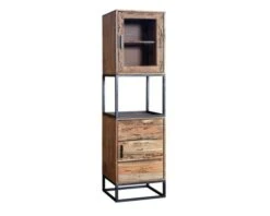 Colonne 45 Cm Bois Massif Et Métal "Design"