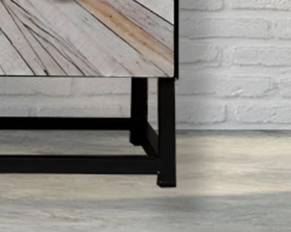 Commode 3 Tiroirs Bois Recyclé Et Métal Noir Design "Bristlecone" – Image 4