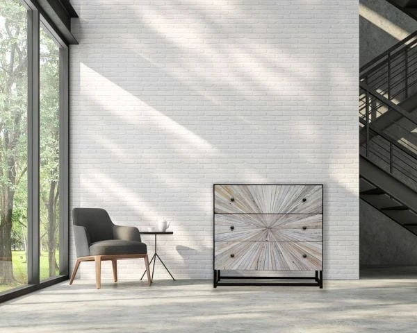 Commode 3 Tiroirs Bois Recyclé Et Métal Noir Design "Bristlecone" – Image 6