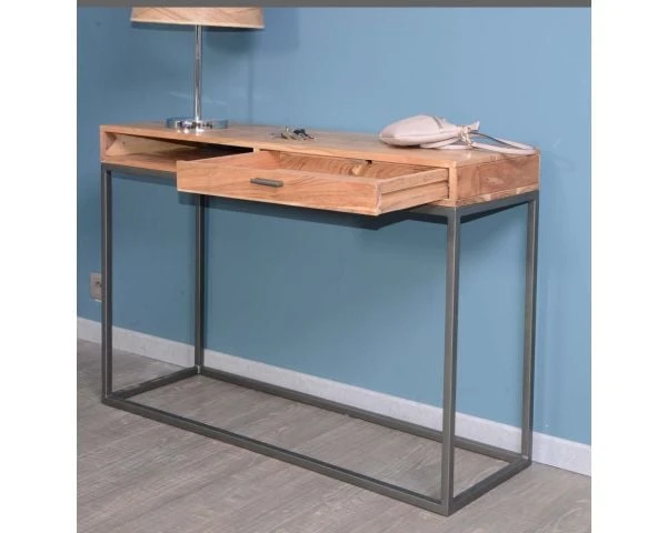 Console Avec Rangement Métal Et Bois "Zen" – Image 2