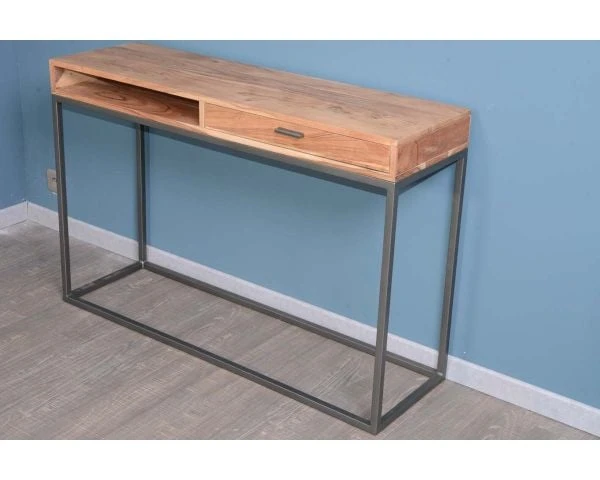 Console Avec Rangement Métal Et Bois "Zen" – Image 4