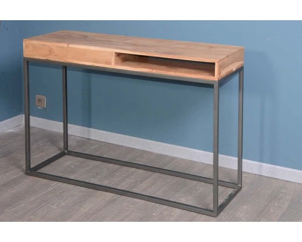 Console Avec Rangement Métal Et Bois "Zen" – Image 5