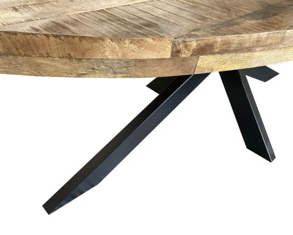 Grande Table Ovale En Bois Et Métal 240x120 Cm "Andy" – Image 3