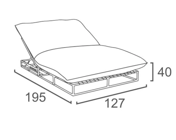 Bain De Soleil Double En Alu Noir Et Tissu Gris Foncé Sunbrella "Sipura Island" – Image 6