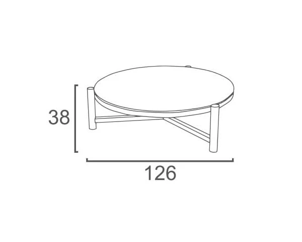 Table Basse Ronde En Céramique Et Aluminium, Diam. 126 "Sokha Beach" – Image 6