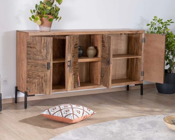 Grand Buffet Bas Acacia Massif 175cm Style Ethnique "Géonidum" – Image 5